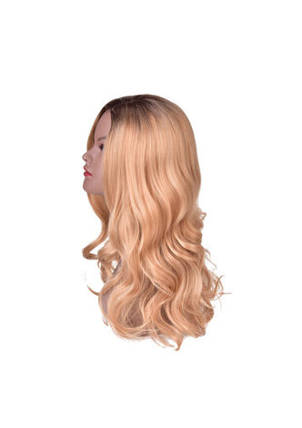 HairYouGo Long Wavy 25.6 Orange Brun Couleur Pure Perruques Synthétiques Résistant À La Chaleur Cheveux Cosplay Partie Perruque Pelucas