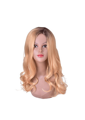 HairYouGo Long Wavy 25.6 Orange Brun Couleur Pure Perruques Synthétiques Résistant À La Chaleur Cheveux Cosplay Partie Perruque Pelucas