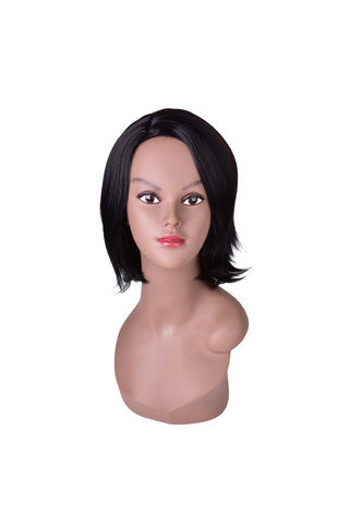 HairYouGo Medium Length Black <em>Synthetic</em> Wigs for African American Women High Temperature Fiber Bob