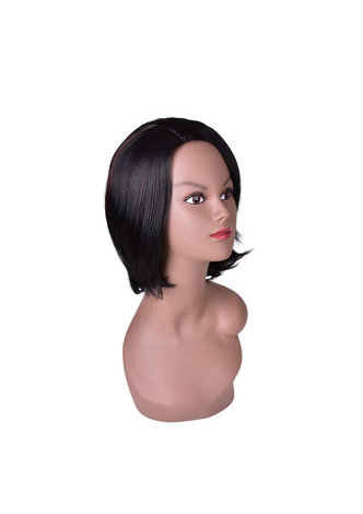 HairYouGo Moyen Longueur Noir Perruques Synthétiques pour les Femmes Afro-Américaines Haute Température Fibre Bob Style 11 pouces