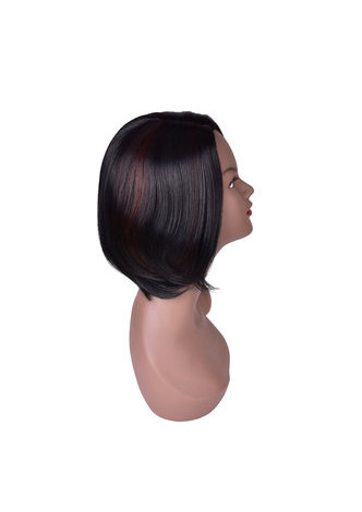 HairYouGo Moyen Longueur Noir Perruques Synthétiques pour les Femmes Afro-Américaines Haute Température Fibre Bob Style 11 pouces