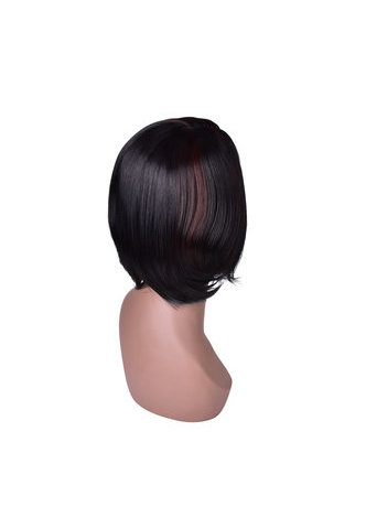 HairYouGo Moyen Longueur Noir Perruques Synthétiques pour les Femmes Afro-Américaines Haute Température Fibre Bob Style 11 pouces