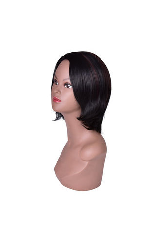 HairYouGo Moyen Longueur Noir Perruques Synthétiques pour les Femmes Afro-Américaines Haute Température Fibre Bob Style 11 pouces