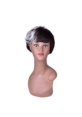 HairYouGo Short Straight Wig Black Blonde White Ombre Rose Net Synthetic Women <em>Hair</em> Piece Party