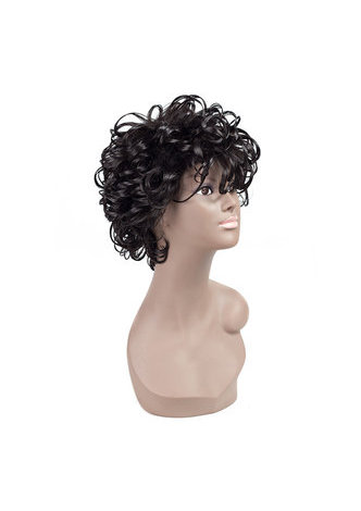 HairYouGo Synthetic <em>hair</em> Wigs 3.5-5inch Natural Black High Temperature Fiber 1b Wigs for Black