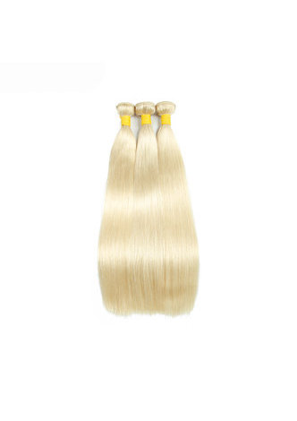 HairYouGo Brazilian Straight Hair #613 Blonde 3 Bundles With Lace Closure 4Pcs Lot Non-Remy Hair Free Shipping