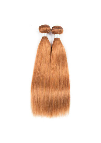 HairYouGo Non-Remy Hair Straight Wave Bundles With Closure #30Pre-Colored Human Hair Bundles Free Shipping